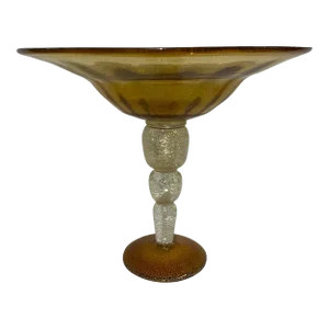 Large Murano Gold Glass Tazza