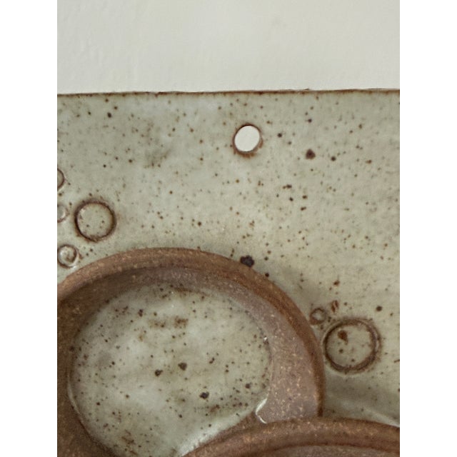 Ceramic Signed Studio Pottery Wall Mirror Hand Built Ceramic 10 Inch Vertical For Sale - Image 7 of 12