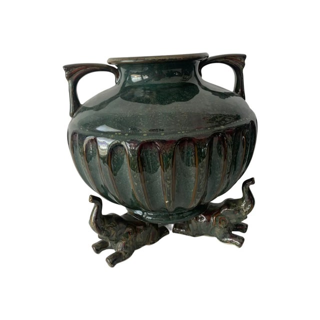 Late 20th Century Maitland-Smith Urns Vases With 3 Elephants Legs For Sale - Image 5 of 5