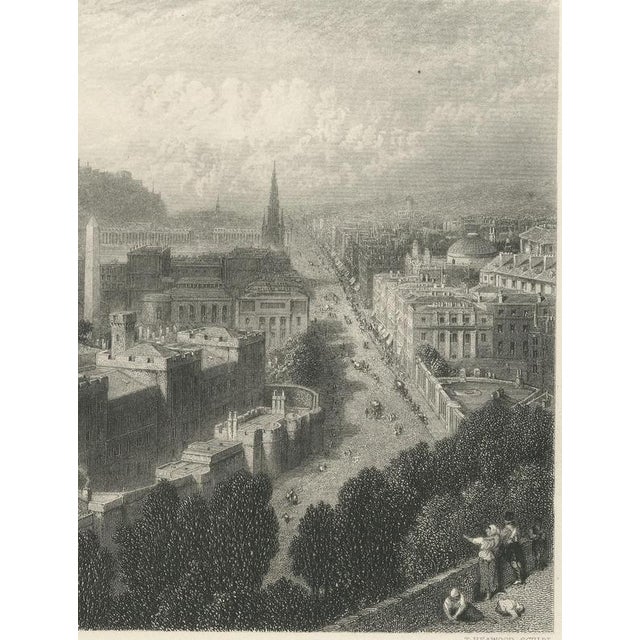 19th Century Antique Edinburgh from Calton Hill Engraving after Birket Foster, 1876 For Sale - Image 5 of 9