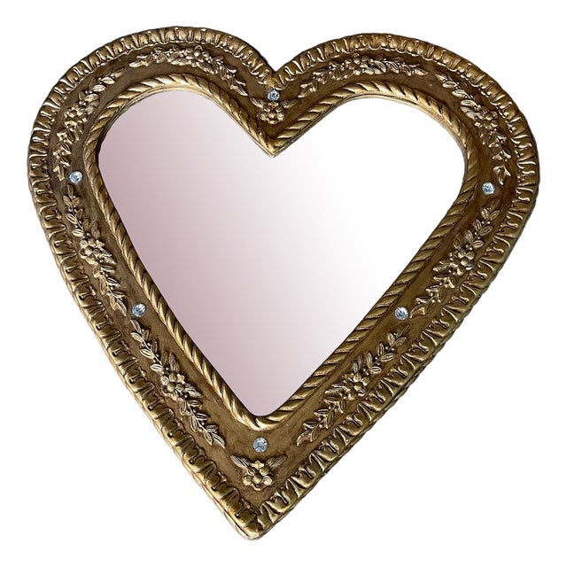 Italian Gold Gilded Carved Wooden Mirror, 1980s For Sale