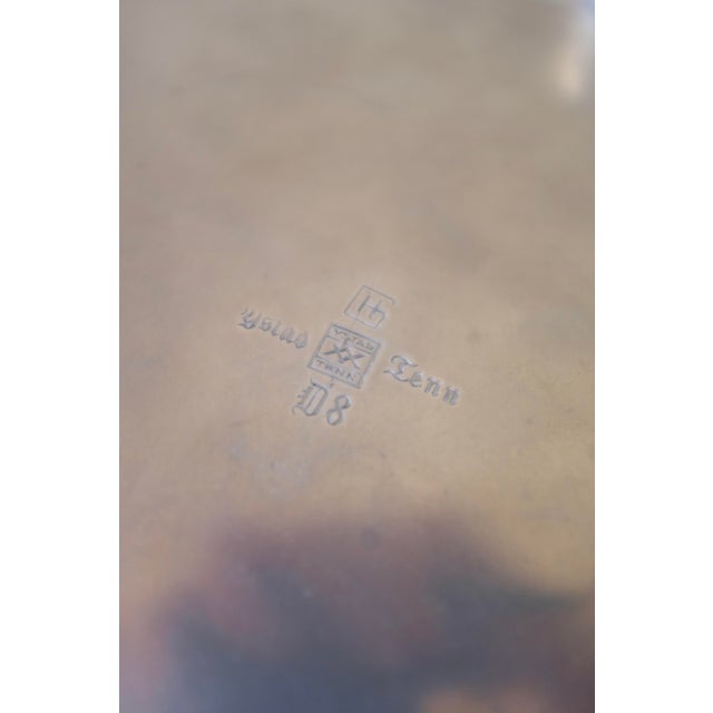 Metal 1938 Large Jardinière by Hugo Gehlin for Ystad Tenn For Sale - Image 7 of 8