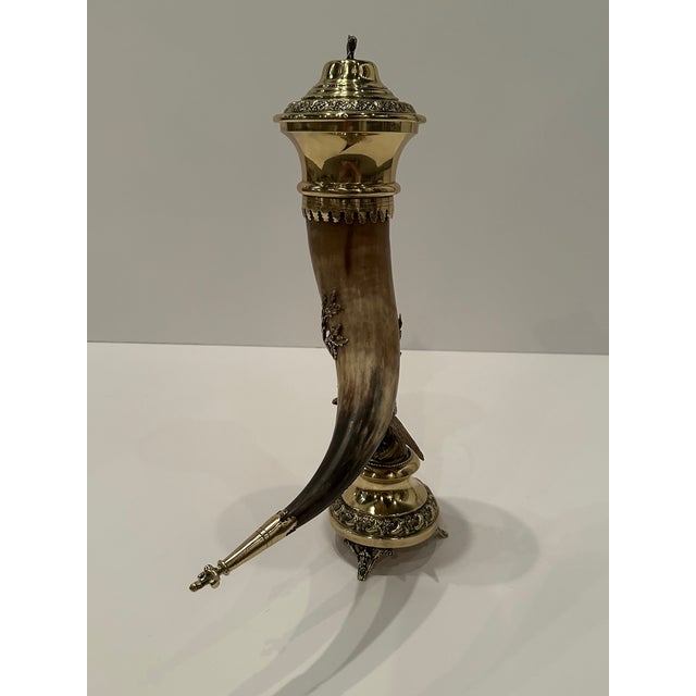 19th Century Horn & Brass Covered Trophy Cup Accessory For Sale - Image 12 of 12