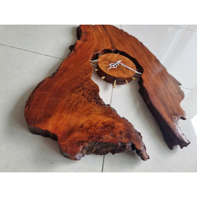 Meteor Through Time – One-of-a-Kind Handcrafted Driftwood Wall Clock Sculpture For Sale - Image 6 of 18