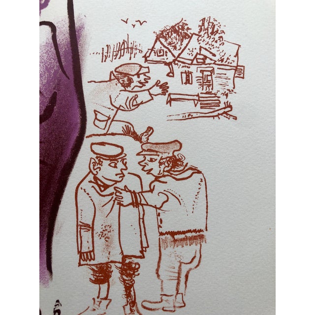 Mid 20th Century William Gropper, Jewish Shtetl Peddlar Americana Judaica Lithograph WPA Yiddish Social Realist For Sale - Image 5 of 6