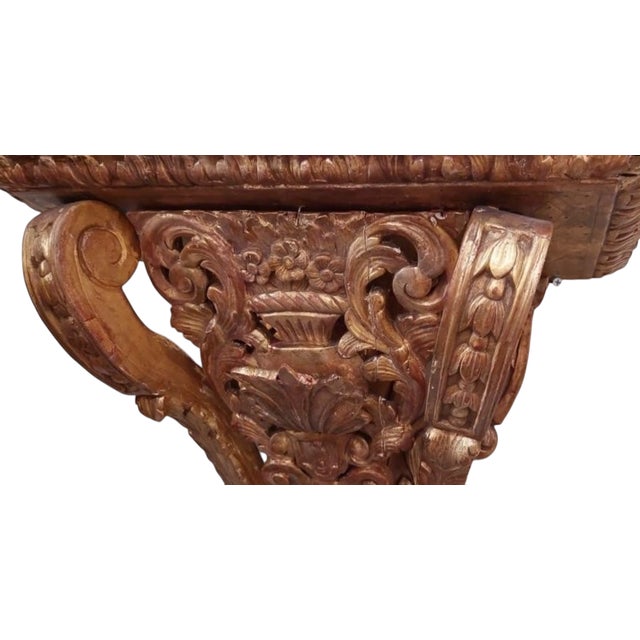 Italian 1 of 2 Antique Italian Giltwood Corbel Bracket Sconce For Sale - Image 3 of 4