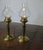 Gold Brass Candleholders with Glass Chimneys, Set of 2 For Sale - Image 8 of 10