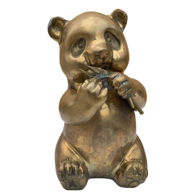 MCM Brass Panda Statue Figurine For Sale - Image 17 of 17