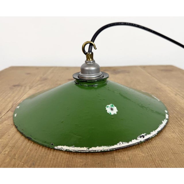 Industrial Green Enamel Light, 1950s For Sale - Image 12 of 17