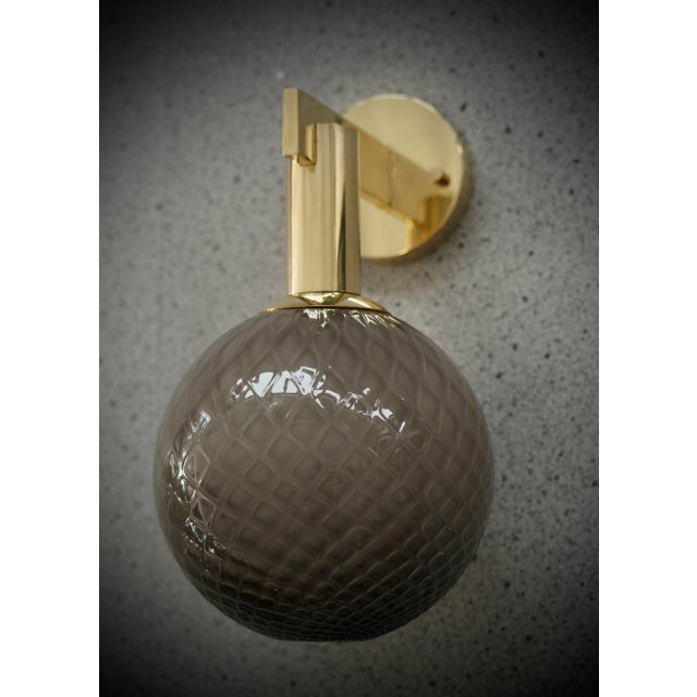 Gold Art Deco Murano Glass and Brass Wall Light, 2000 For Sale - Image 8 of 8