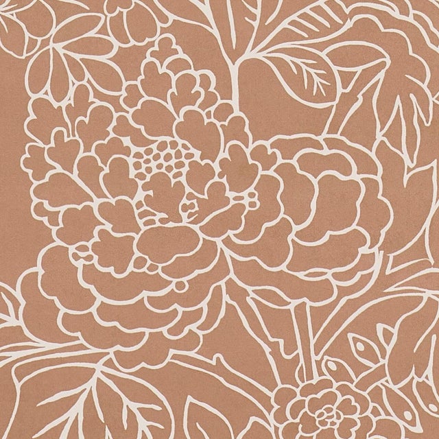 Schumacher Sample - Schumacher Chiang Mai Dragon Silhouette Wallcovering In Mediterranean Spice For Sale - Image 4 of 5