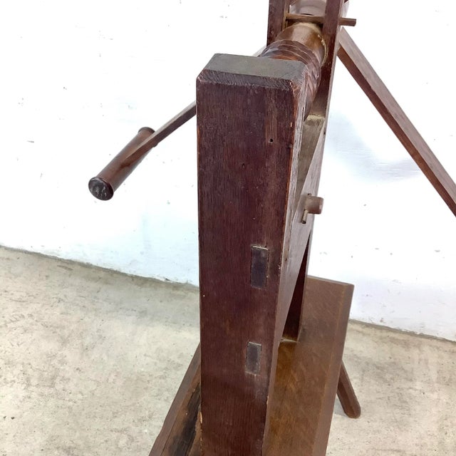 Vintage Wooden Yarn Winder With Handcrafted Detail For Sale - Image 10 of 12