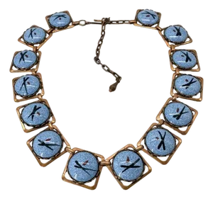 Renoir Style Copper and Enamel Link Necklace