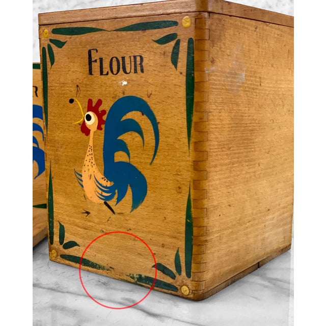 Mid-Century Farmhouse Rooster Chicken Kitchen Canisters - Set of 4 For Sale - Image 9 of 9