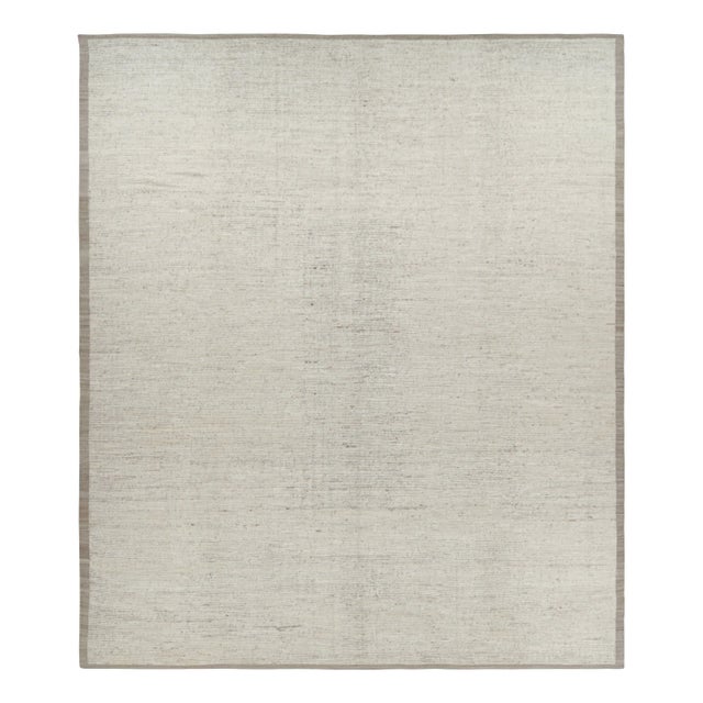 Contemporary Rug & Kilim’s Oversized Kilim With Beige and White Textural Stripes and Striae For Sale - Image 3 of 7