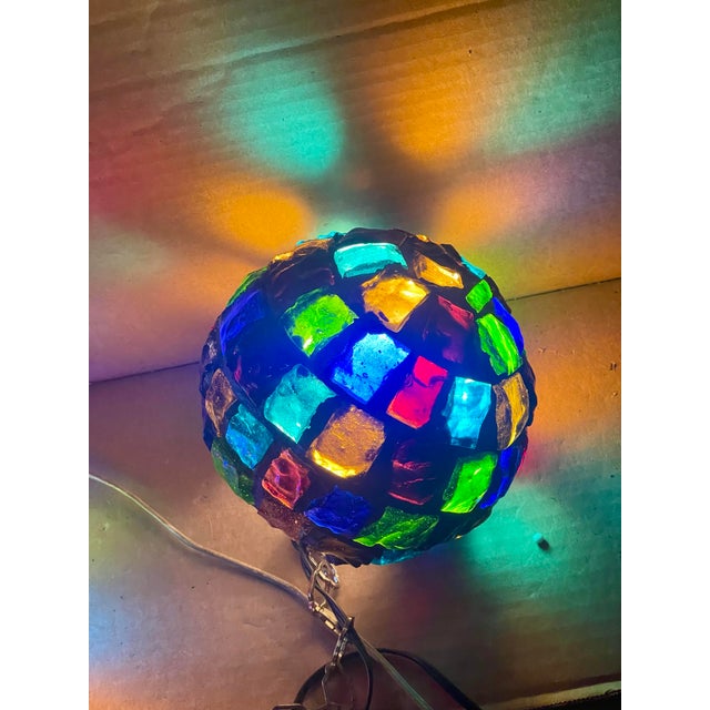 Peter Marsh Brutalist Hanging Colored Glass Chunk Fragment Globe Pendant Light For Sale - Image 6 of 12
