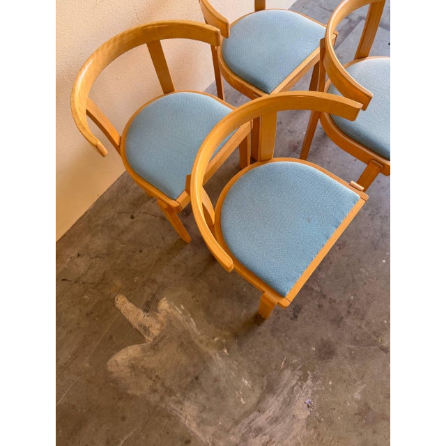 Wood 1960s Danish Modern Oak Dining Chairs With Curved Backrests - Set of 4 For Sale - Image 7 of 10
