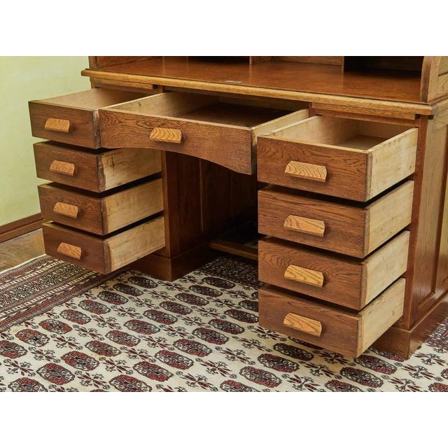 Antique American Desk with Roller Blind For Sale - Image 14 of 16