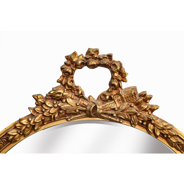 Art Deco 1940s Round Gold Mirror Wreath Crown For Sale - Image 3 of 7