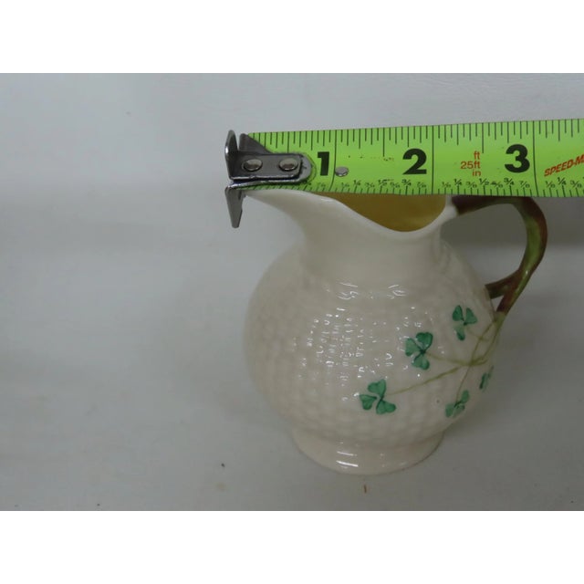 Late 20th Century Belleek Ireland Shamrock Traditional Porcelain Creamer Small Pitcher 4671b For Sale - Image 13 of 14