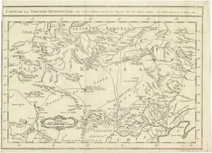 Antique Map of Western Tartary from Kyrkovs Surveys, 1749