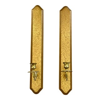 Vintage Mid-Century Modern Candle Wall Sconces - a Pair For Sale