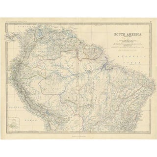 Antique Map of South America by A.K. Johnston, 1865 For Sale