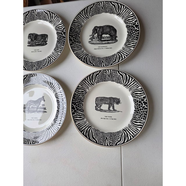 Charming rare vintage black and white animal themed plates from England. These are dishwasher safe but so Beautiful and...