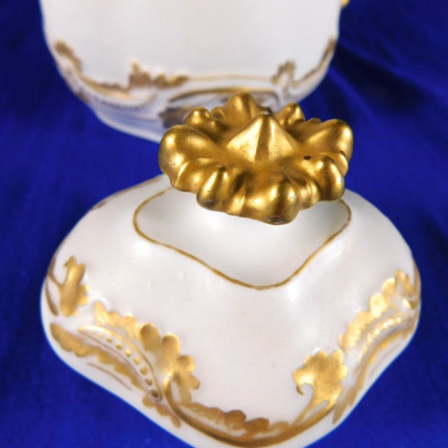 Late 18th Century White Bisque Vignaud Feres Chocolate Pot With Gold Trim and Two Cups - 5 pcs For Sale - Image 12 of 16