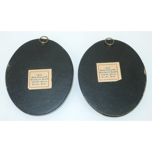 Vintage Shell Art Floral Bouquet in Victorian Style Oval Frames, a Pair For Sale - Image 9 of 12
