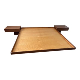 1960’s Walnut Mid Century Modern King Platform Bed For Sale