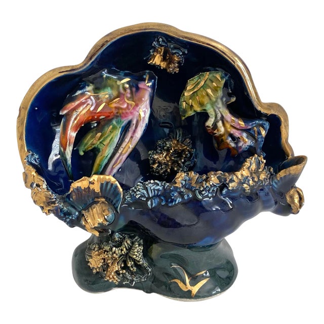 1950s French Vallauris Kitsch Ceramic Shell For Sale