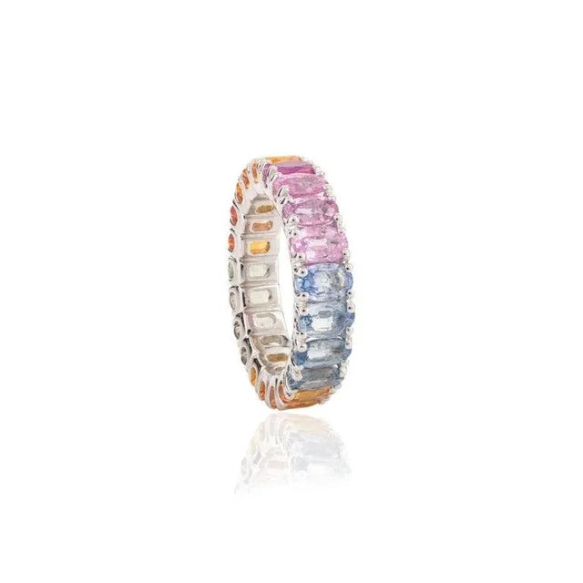 Multi Colored Eternity Band Size 7 For Sale In New York - Image 6 of 8