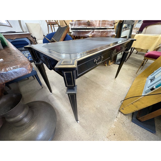 Traditional 19th Century English Regency Ebonized Desk For Sale - Image 3 of 17