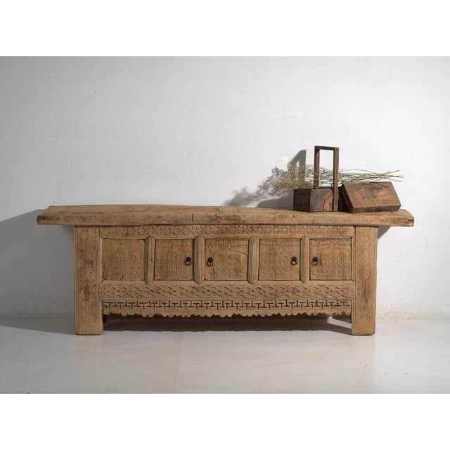 Antique Carved Pine Sideboard For Sale - Image 5 of 14