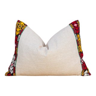 Rup Linen Tribal Border Pillow For Sale