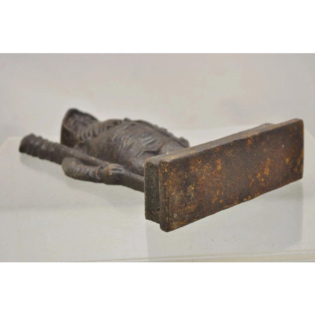 Antique Bradley & Hubbard Victorian Cast Iron Figural Warrior Gnome Doorstop For Sale - Image 10 of 12