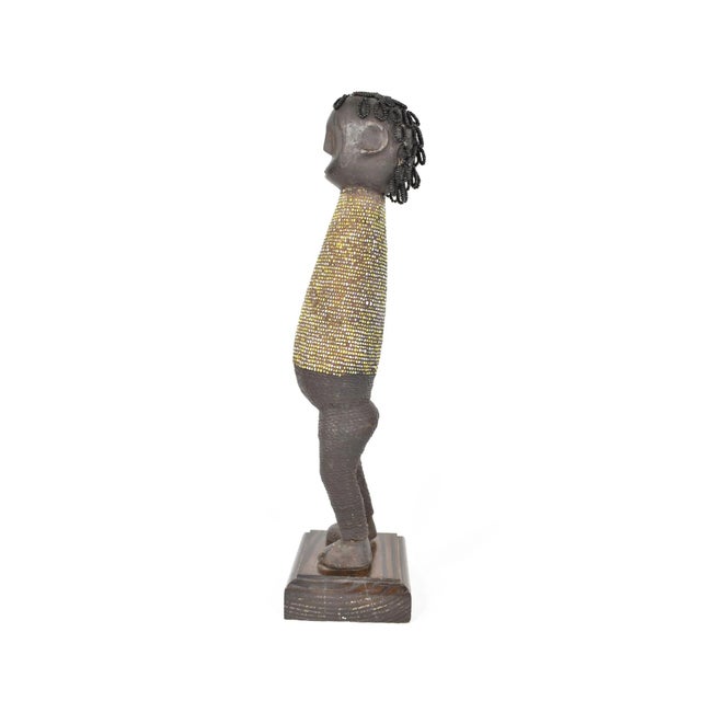 Early 20th Century Early 20th Century Nyamwezi Beaded Doll on Custom Base Tanzania For Sale - Image 5 of 6