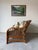 Wood Vintage Coastal Organic Bohemian Rattan & Leather-Wrapped Loveseat For Sale - Image 7 of 12