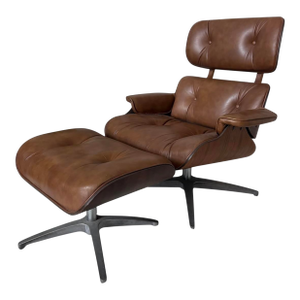 Vintage Charlton Lounge Chair and Ottoman Set in the Style of Eames