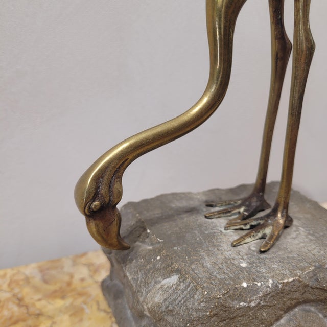 Gold Art Deco Flamingo in Gilded Bronze, Spain, 1940, Set of 2 For Sale - Image 8 of 12