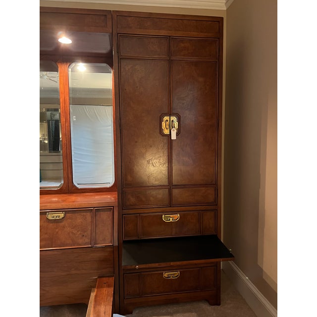 1980s Thomasville Modular Bed Set with Side Armoires Chairish