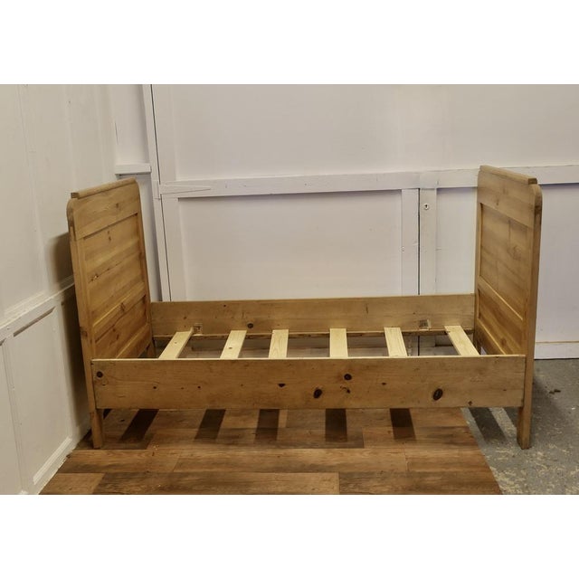 French Pine Single Sleigh Bed For Sale - Image 4 of 11