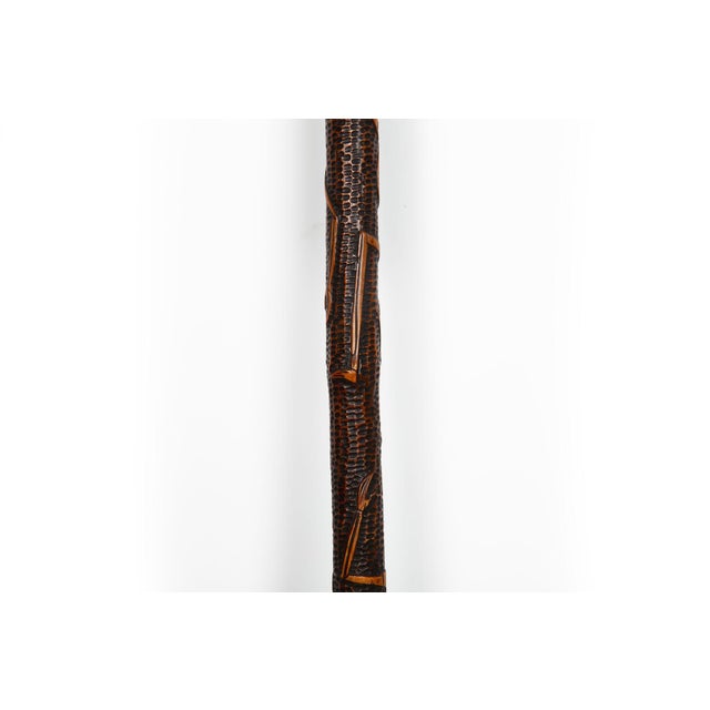 Antique Carved Folk Art Walking Stick Cane, Skeletons & Octopus For Sale - Image 9 of 13