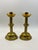 1990s Vintage Brass-Plated Metal Candlesticks With Etched Detail – Pair of Traditional Hollywood Regency Candle Holders For Sale - Image 5 of 6