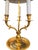 3-light French Empire-style gilt brass candelabrum table lamp. Neoclassical and Empire-influenced, Doré gold finish....