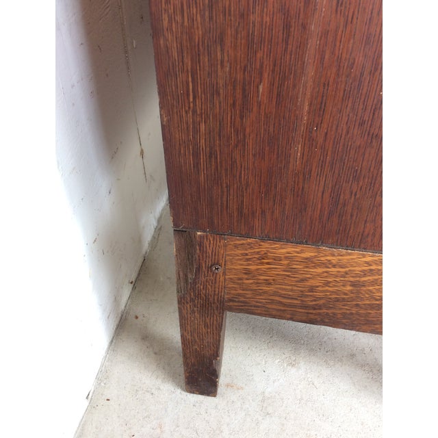 Antique Oak Four Stack Barrister Bookcase With Original Brass Hardware For Sale - Image 18 of 18