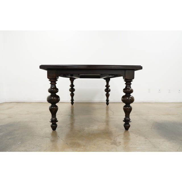 2010s Turned Leg Extendable Dining Table For Sale - Image 5 of 16