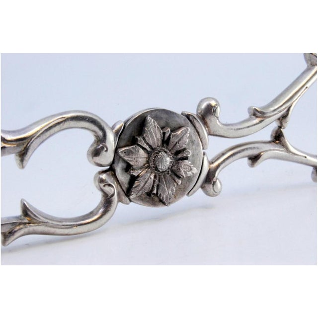 Silver Salad Tongs with Palms For Sale - Image 5 of 9