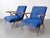 Mid-Century Modern Blue Fabric Armchairs. 1950s, Set of 2 For Sale - Image 4 of 7